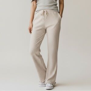 For Days Cotton Cream Ribbed loungewear comfort casual minimalist Pants